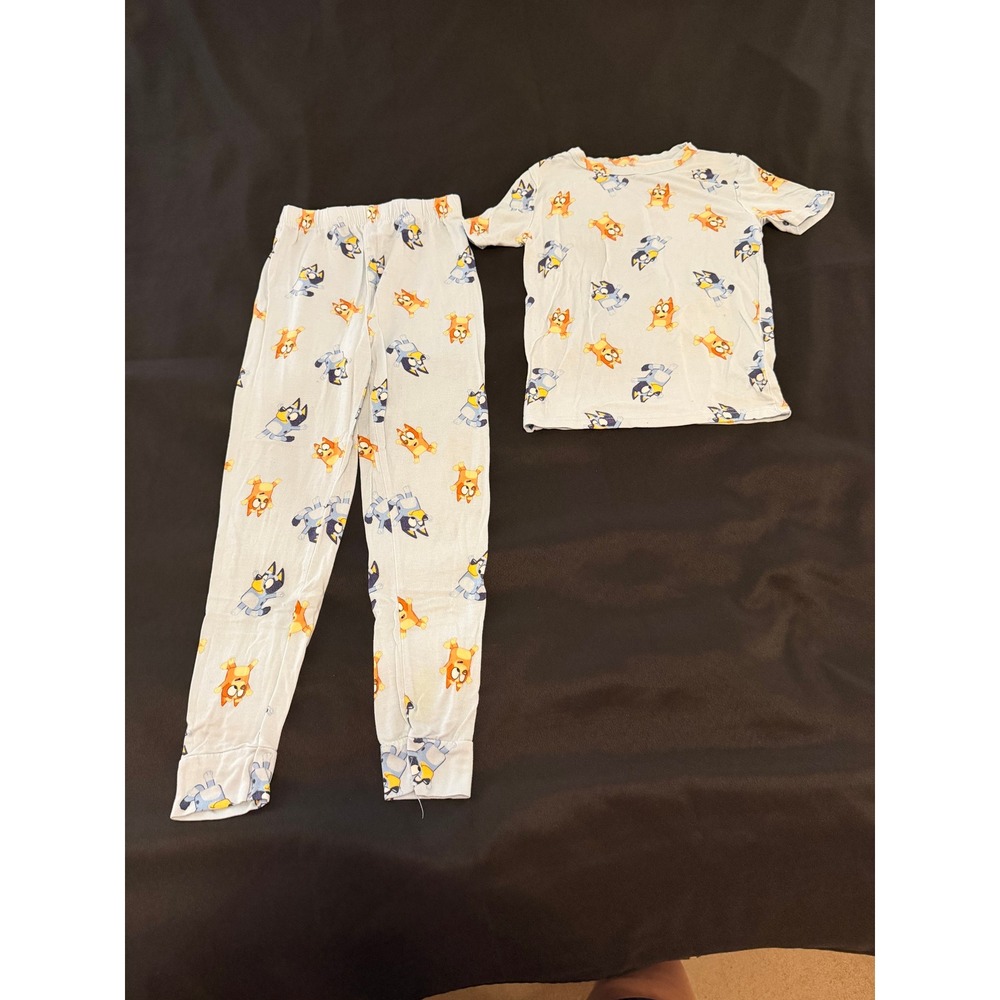 Bluey Bingo Boys Girls Pajama Set Size 8 Blue Viscose Bamboo Feel Sleepwear 2pc